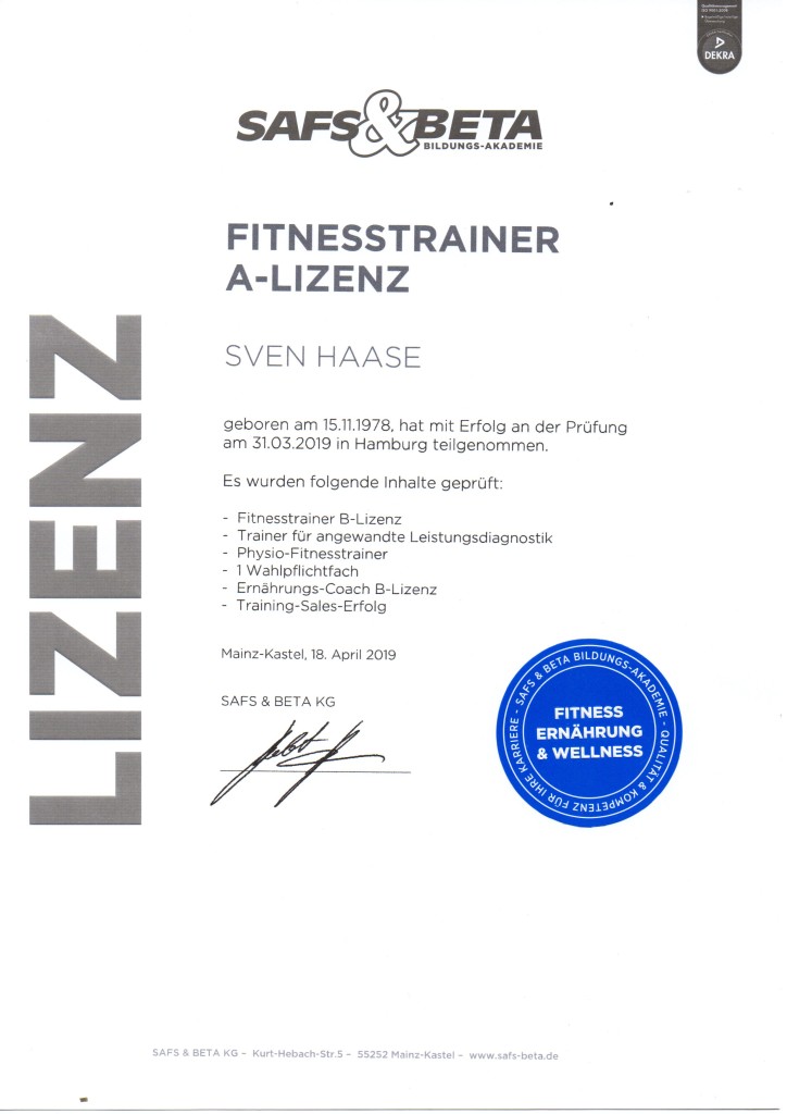 Fitnesstrainer A-Lizenz